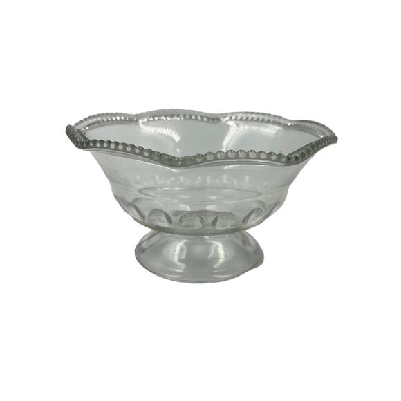 Vintage Carolina Pressed Clear Glass Hobnail Decorative Bowl Compote Dish Footed - Picture 1 of 8